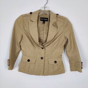 Sandra Angelozzi Women's Linen Blazer in Tan Size EU 30 Career Office
